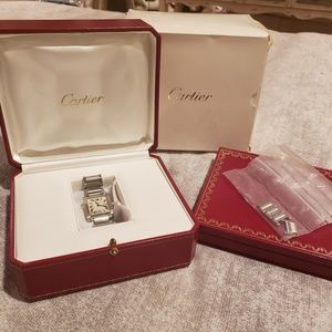 Vintage Cartier Women's Small Tank Solo Date Watch